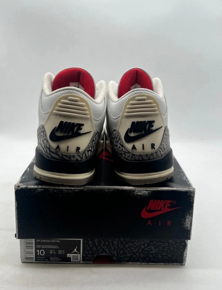 Jordan 3 Retro White Cement Reimagined 10 (Moderately Worn Pre-Owned)JordanSummit White/Fire Red/Black/Cement Grey - Image 5
