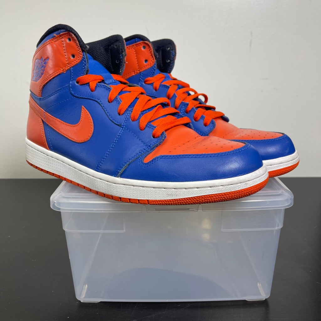 Jordan 1 Retro Knicks 12 (Moderately Worn Pre-Owned)JordanGame Royal/Team Orange - Image 1