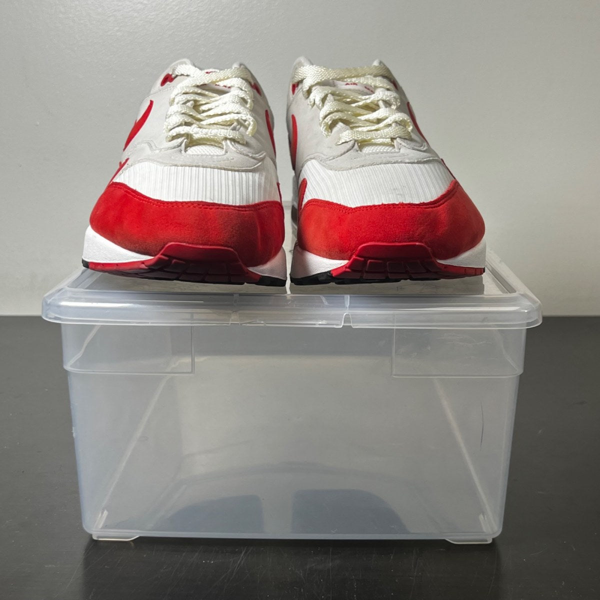 Nike Air Max 1 Anniversary Red (2017) 12 (Moderately Worn Pre-Owned)NikeWhite/University Red-Neutral Grey-Black - Image 2