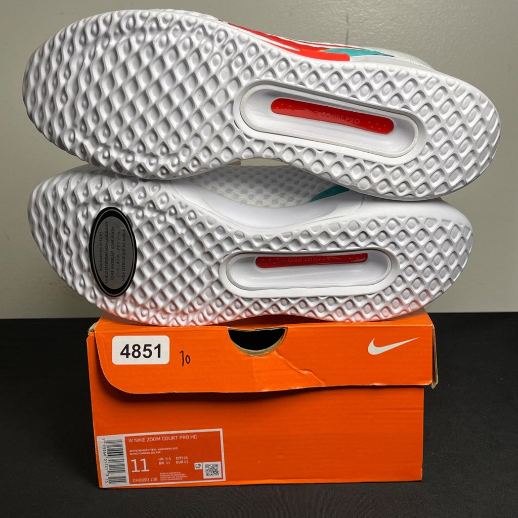 Nike Zoom Court Pro HC White Washed Teal Red (Women's) (Size 11W) - Image 5