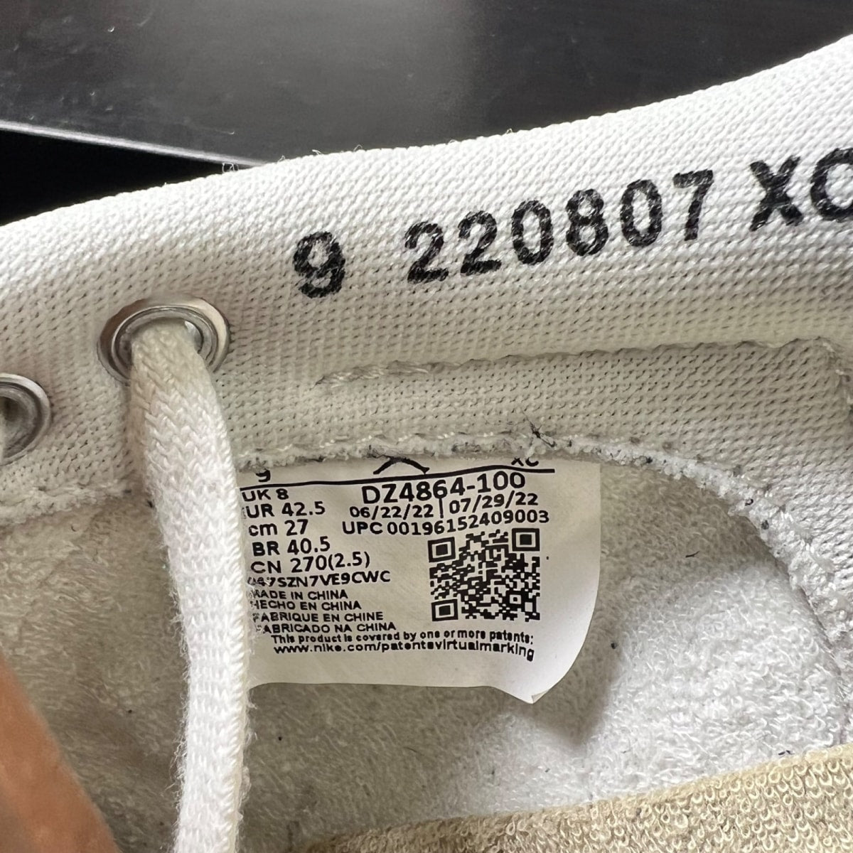 Jordan 1 Retro AJKO Low SP Union Sail Leather 9 (Lightly Worn Pre-Owned)JordanSail/Muslin-Neutral Grey - Image 5