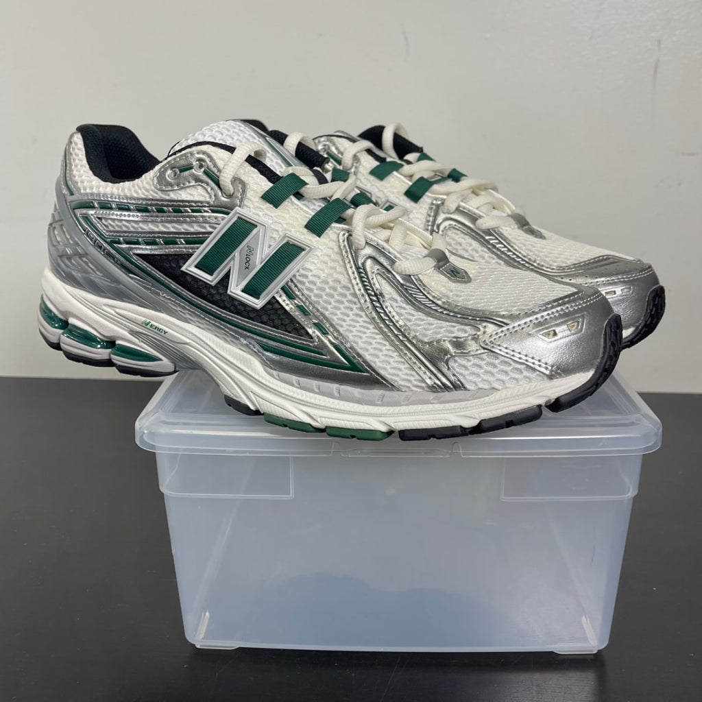 New Balance 1906R Silver Metallic Nightwatch Green 13 (Moderately Worn Pre-Owned)New BalanceSilver Metallic/Nightwatch Green/Sea Salt - Image 1