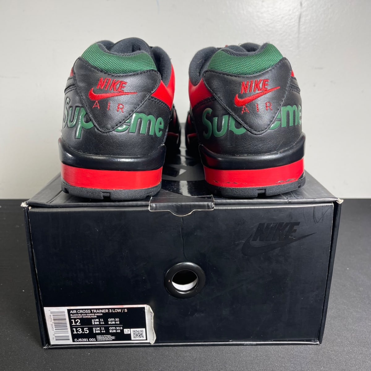 Nike Cross Trainer Low Supreme Black Green Red (Size 12) - aux