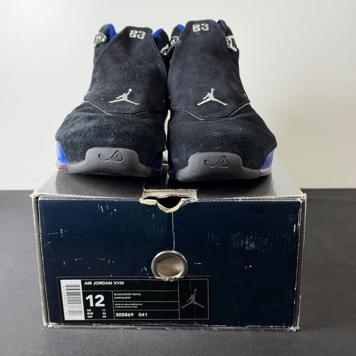 Jordan 18 OG Black Sport Royal (2003) (Size 12) - aux
