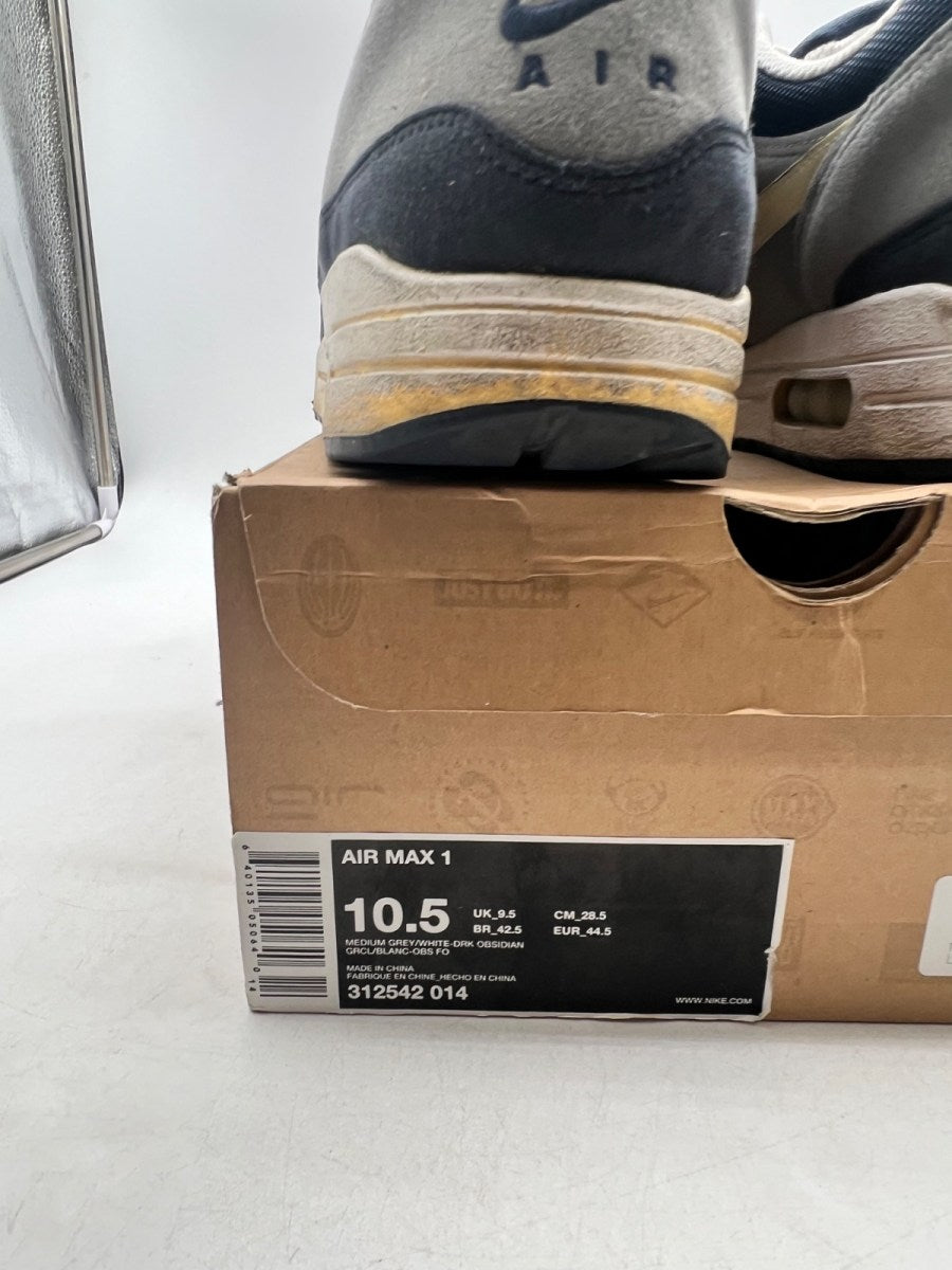 Nike Air Max 1 'Dark Grey Obsidian' 10.5 (Moderately Worn Pre-Owned) - Image 4