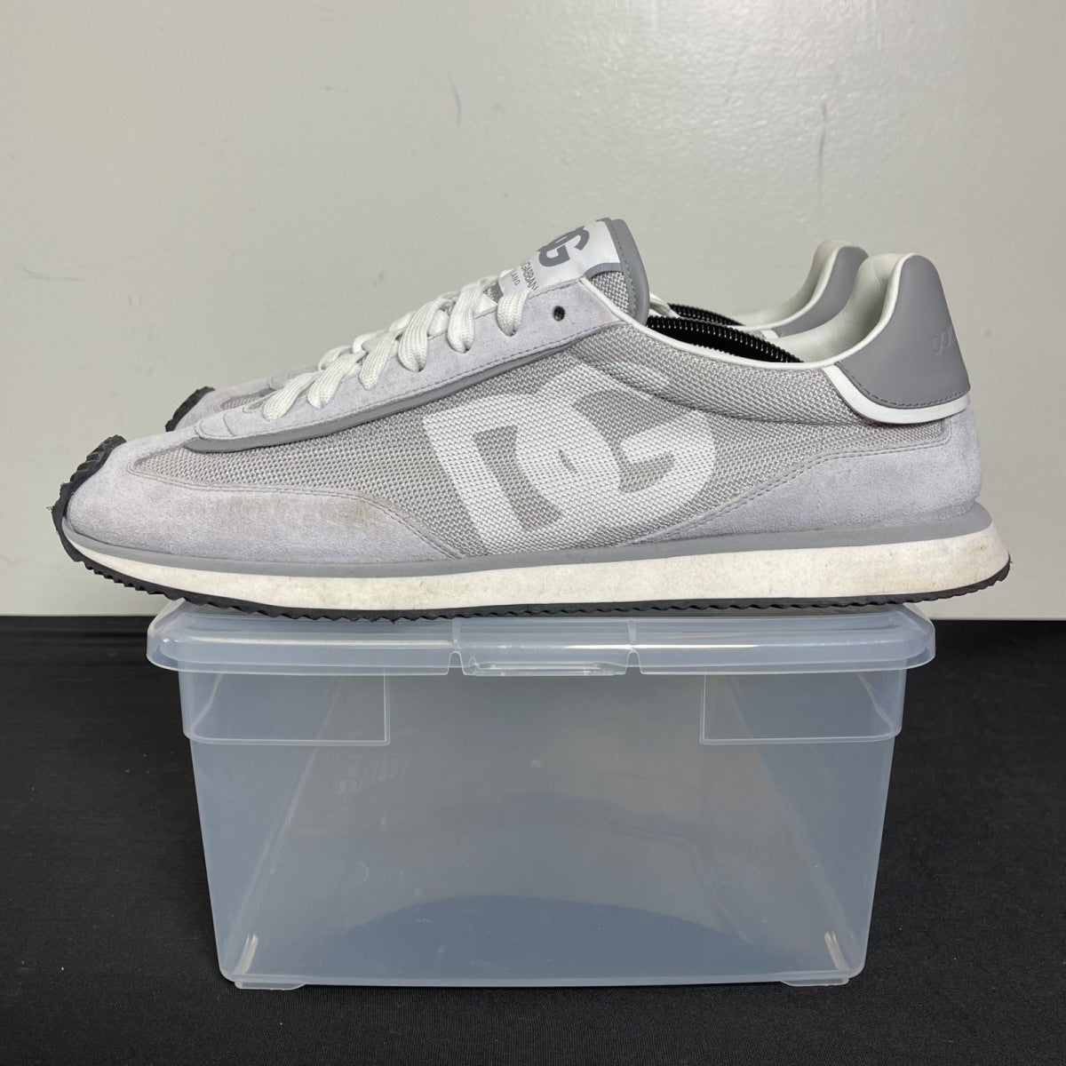 Dolce & Gabbana DG Cushion Sneaker Grey Canvas Suede (Size 42) - Image 3