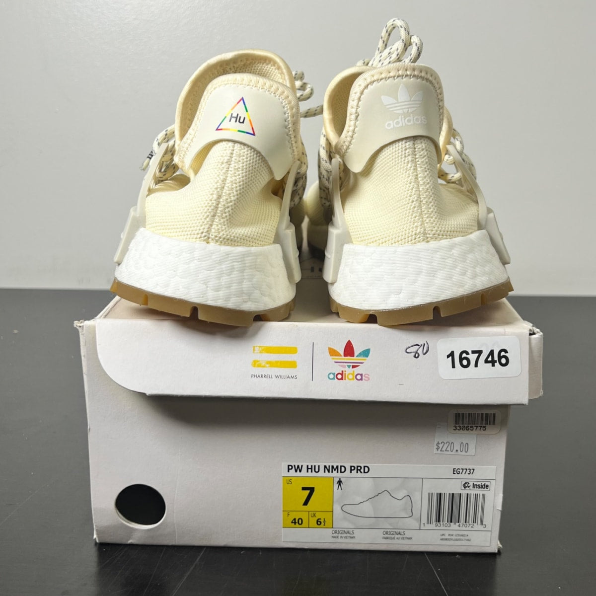 adidas NMD Hu Trail Pharrell Now Is Her Time Cream White 7 (Lightly Worn Pre-Owned)adidasCream White/Raw White/Gum Three - Image 4