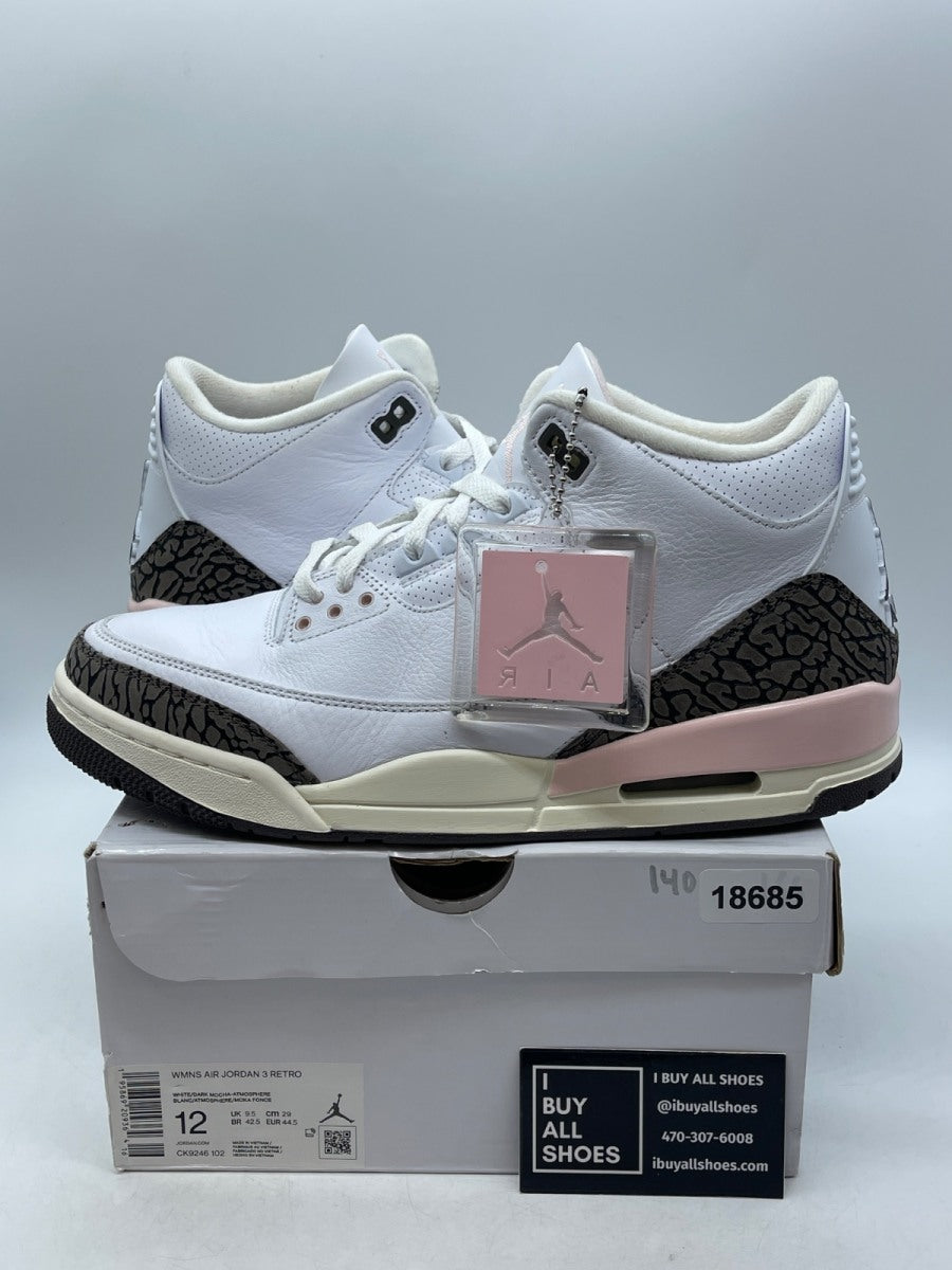 Jordan 3 Retro Neapolitan Dark Mocha (Women's) 12W (Moderately Worn Pre-Owned) - Image 1