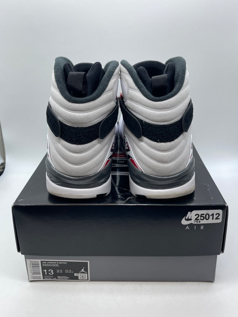 Jordan 8 Retro White True Red (2025) 13 (Moderately Worn Pre-Owned)JordanWhite/Black/True Red - Image 3