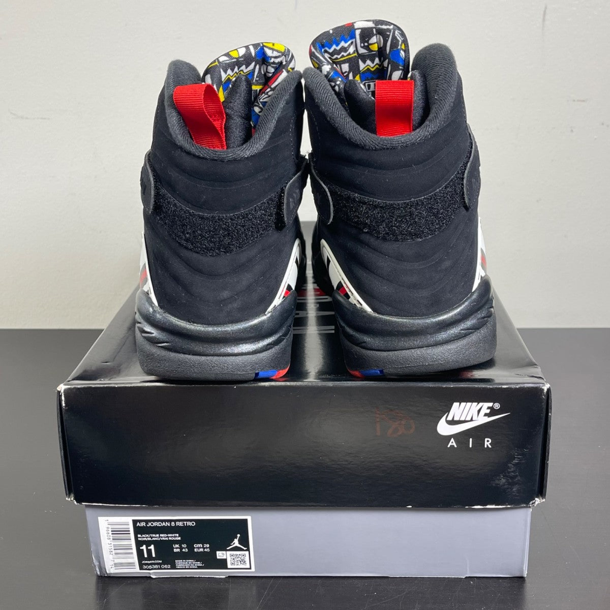 Jordan 8 Retro Playoffs (2023) 11 (Moderately Worn Pre-Owned)JordanBlack/True Red-White - Image 4