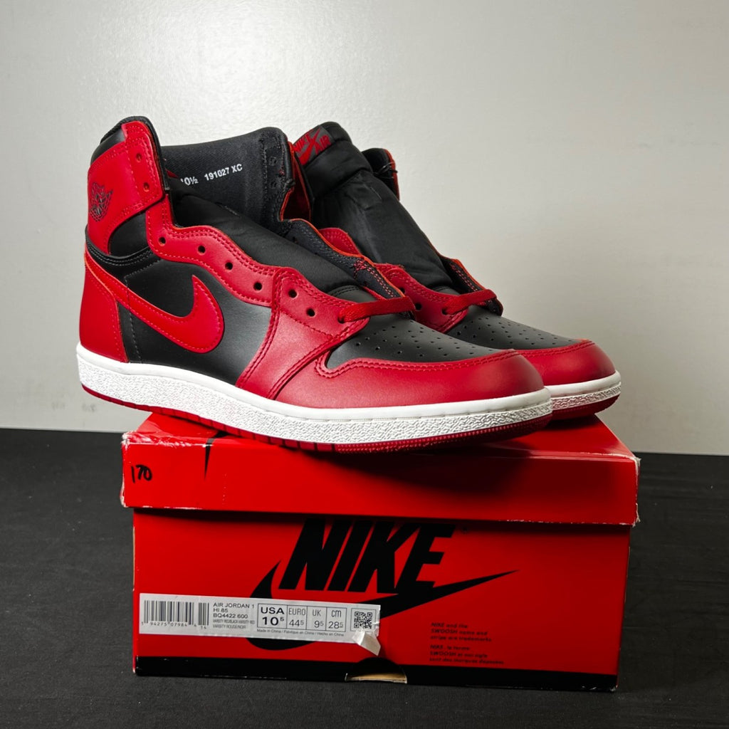 Jordan 1 Retro High '85 Varsity Red 10.5 (New Pre-Owned)JordanVarsity Red/Black-Varsity Red-White - Image 1