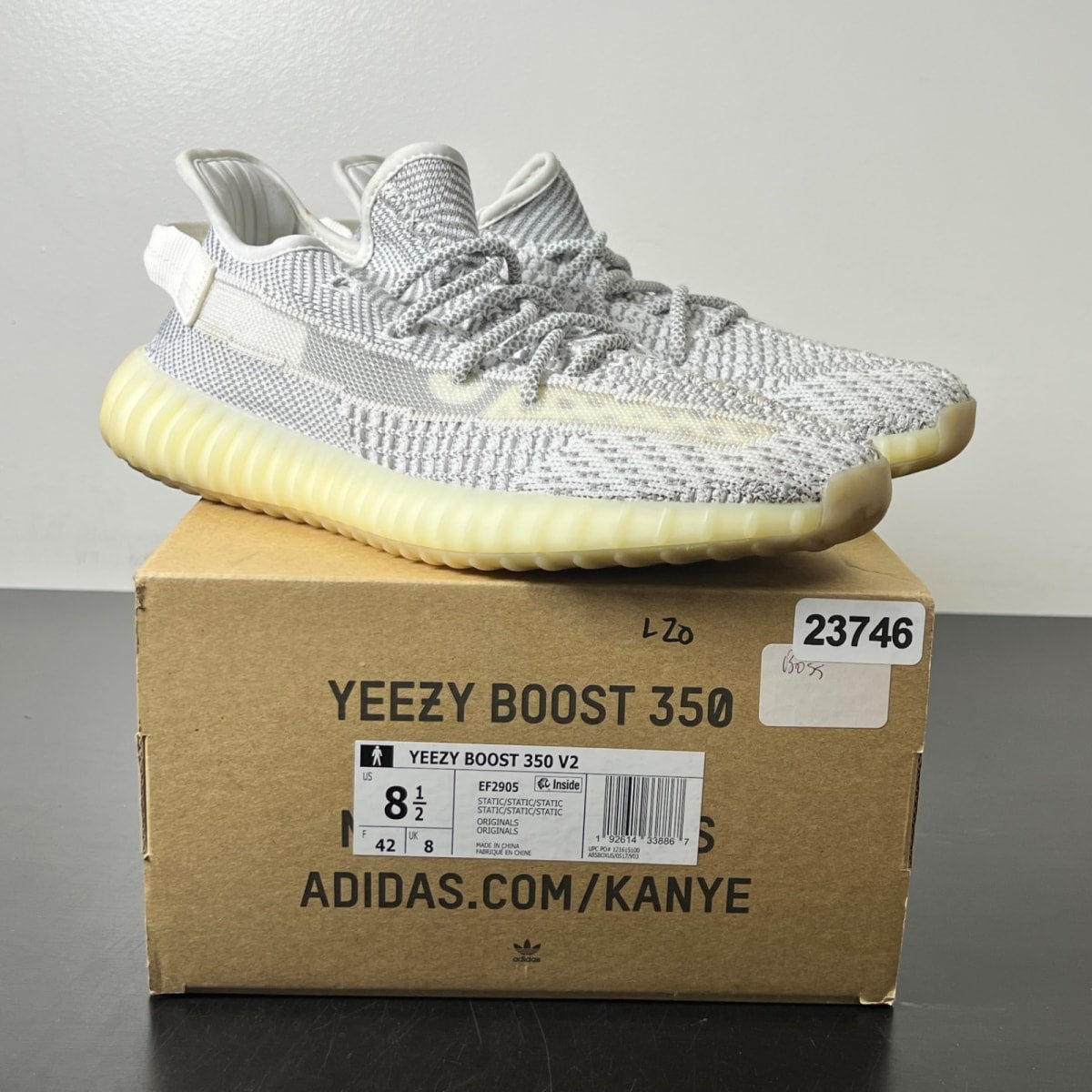 adidas Yeezy Boost 350 V2 Static (Non-Reflective) 8.5 (Lightly Worn Pre-Owned)adidasStatic/Static/Static - Image 1