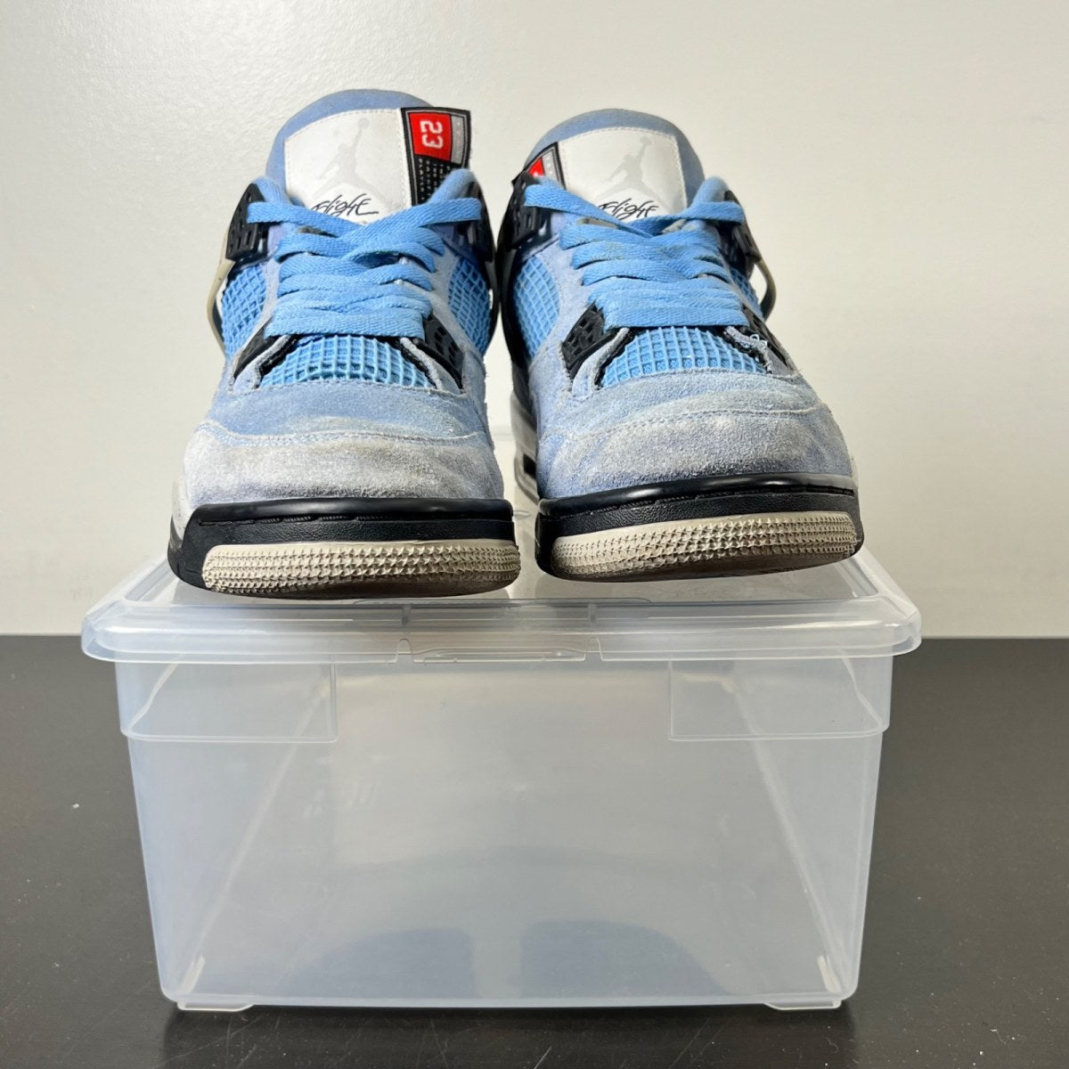 Jordan 4 Retro University Blue 11 (Heavily Worn Pre-Owned)JordanUniversity Blue/Tech Grey-White-Black - Image 2