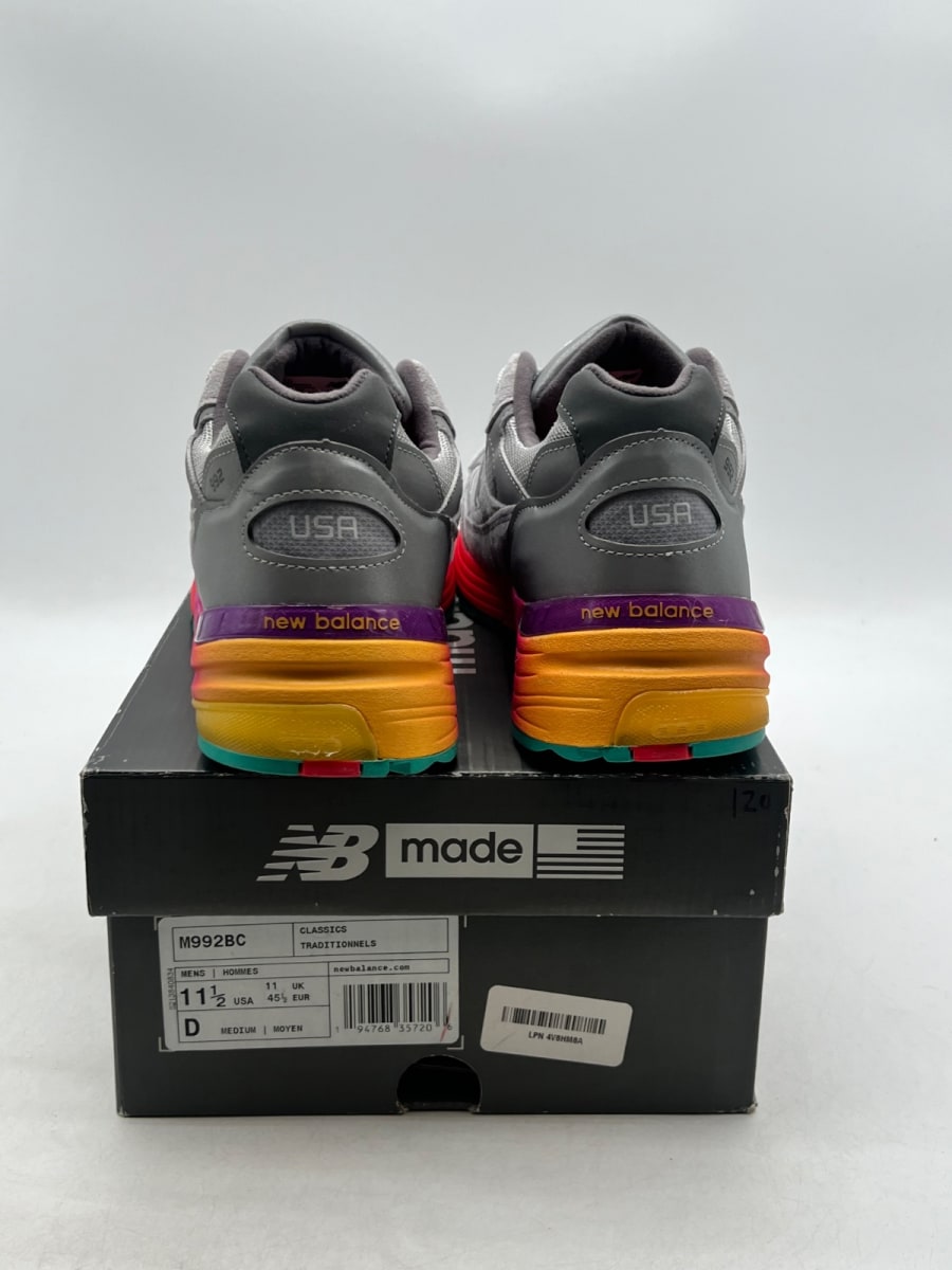 New Balance 992 MiUSA Grey Multi 11.5 (Lightly Worn Pre-Owned)New BalanceGrey/Silver/Orange-Multi - Image 3