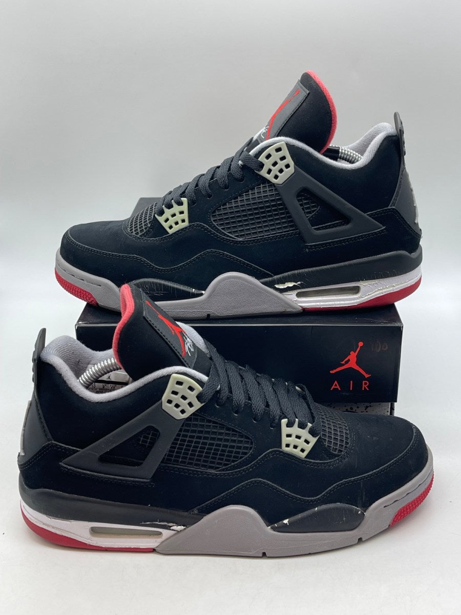 Jordan 4 Retro Black Cement (2012) 10 (Moderately Worn Pre-Owned)JordanBlack/Fire Red-Cement Grey - Image 1