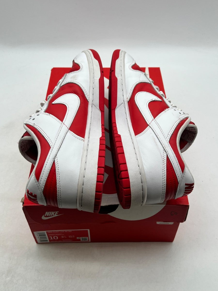 Nike Dunk Low Championship Red 10 (Heavily Worn Pre-Owned)NikeUniversity Red/White-Total Orange - Image 9