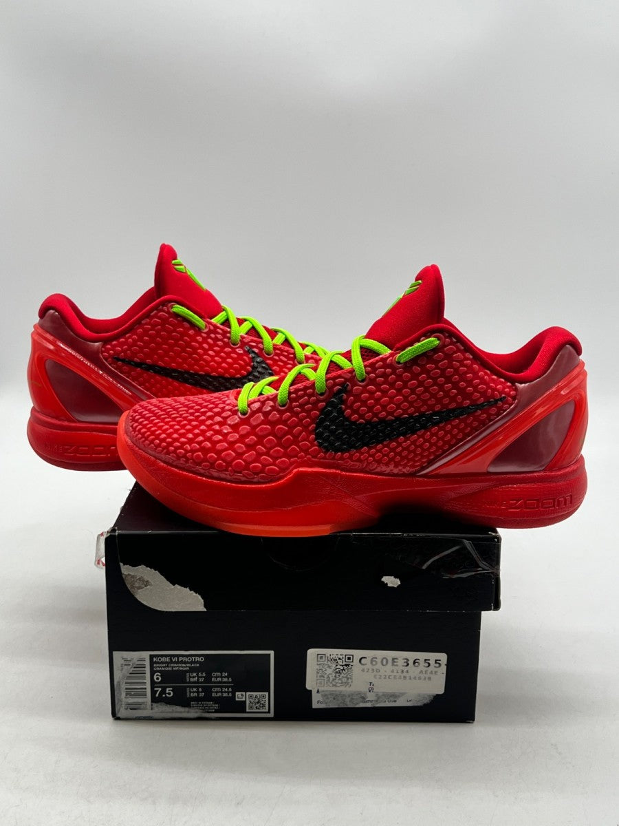 Nike Kobe 6 Protro Reverse Grinch 6 (Lightly Worn Pre-Owned)NikeBright Crimson/Black/Electric Green - Image 1