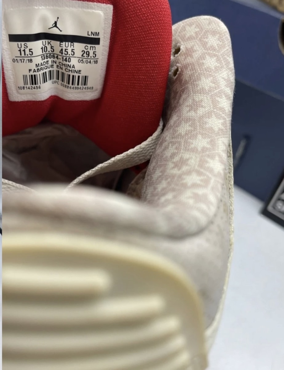 Jordan 3 Retro International Flight 11.5 (Heavily Worn Pre-Owned)JordanSail/Sport Royal-Light Bone-Fire Red - Image 8