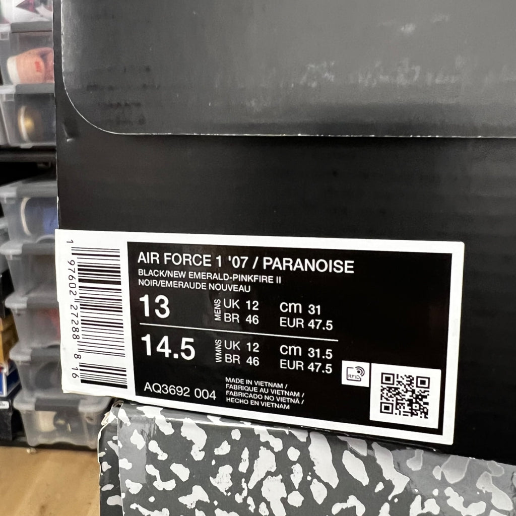 Nike Air Force 1 Low G-Dragon Peaceminusone Para-Noise 3.0 13 (Lightly Worn Pre-Owned)NikeBlack/New Emerald/Pinkfire/Tour Yellow/Blue Gale - Image 7