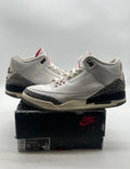 Jordan 3 Retro White Cement Reimagined 10 (Moderately Worn Pre-Owned)JordanSummit White/Fire Red/Black/Cement Grey - Image 1