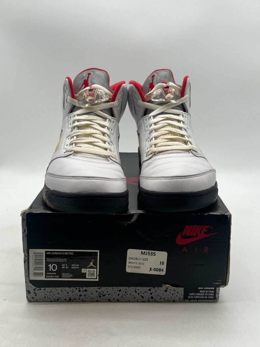 Jordan 5 Retro Fire Red Silver Tongue (2020) 10 (Moderately Worn Pre-Owned) - Image 2