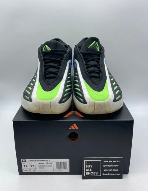 adidas AE 2 Blue Fusion 12 (Moderately Worn Pre-Owned)adidasBlue Fusion/Zero Metallic/Lime Burst - Image 2