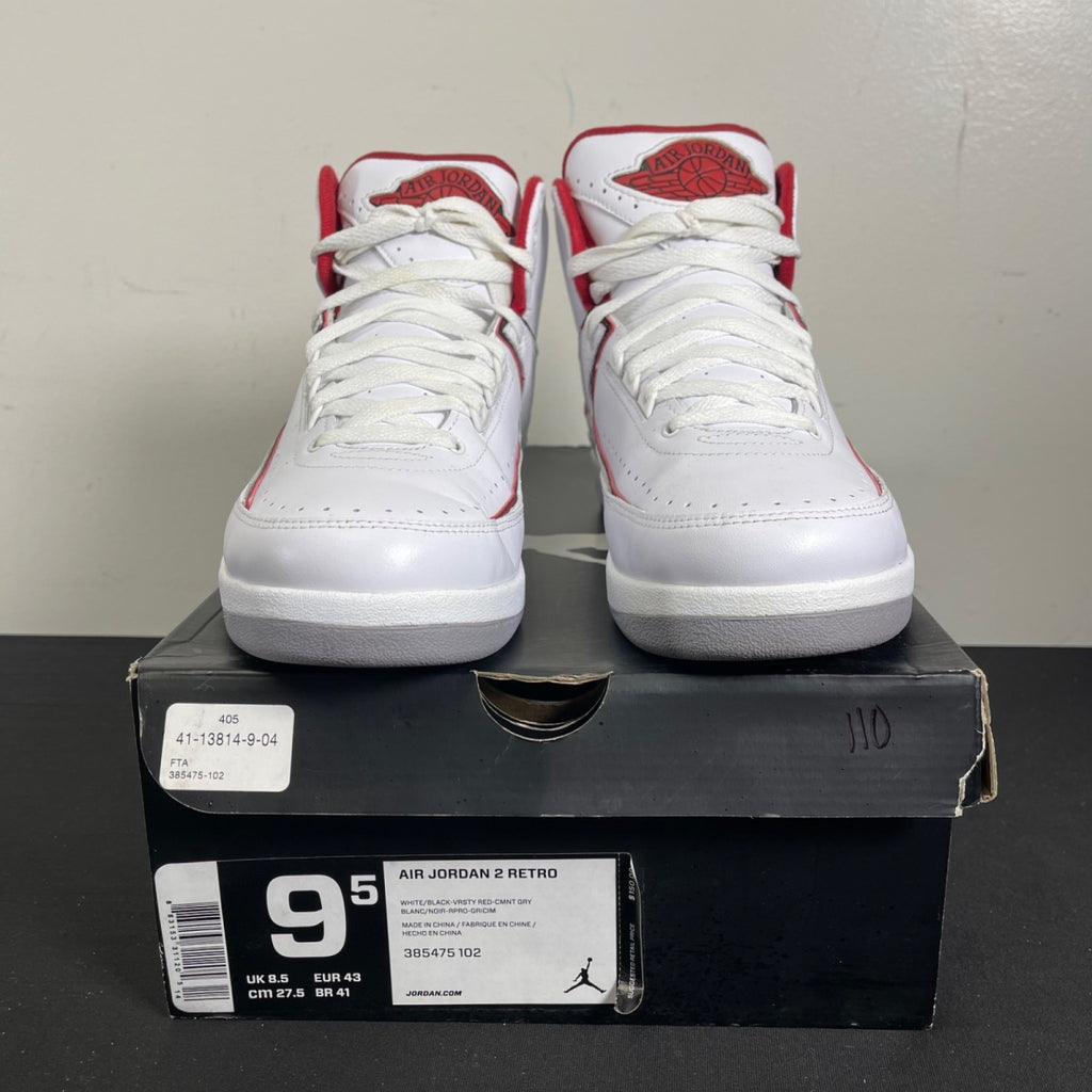 Jordan 2 Retro White Red (2014) (Size 9.5) - Image 2