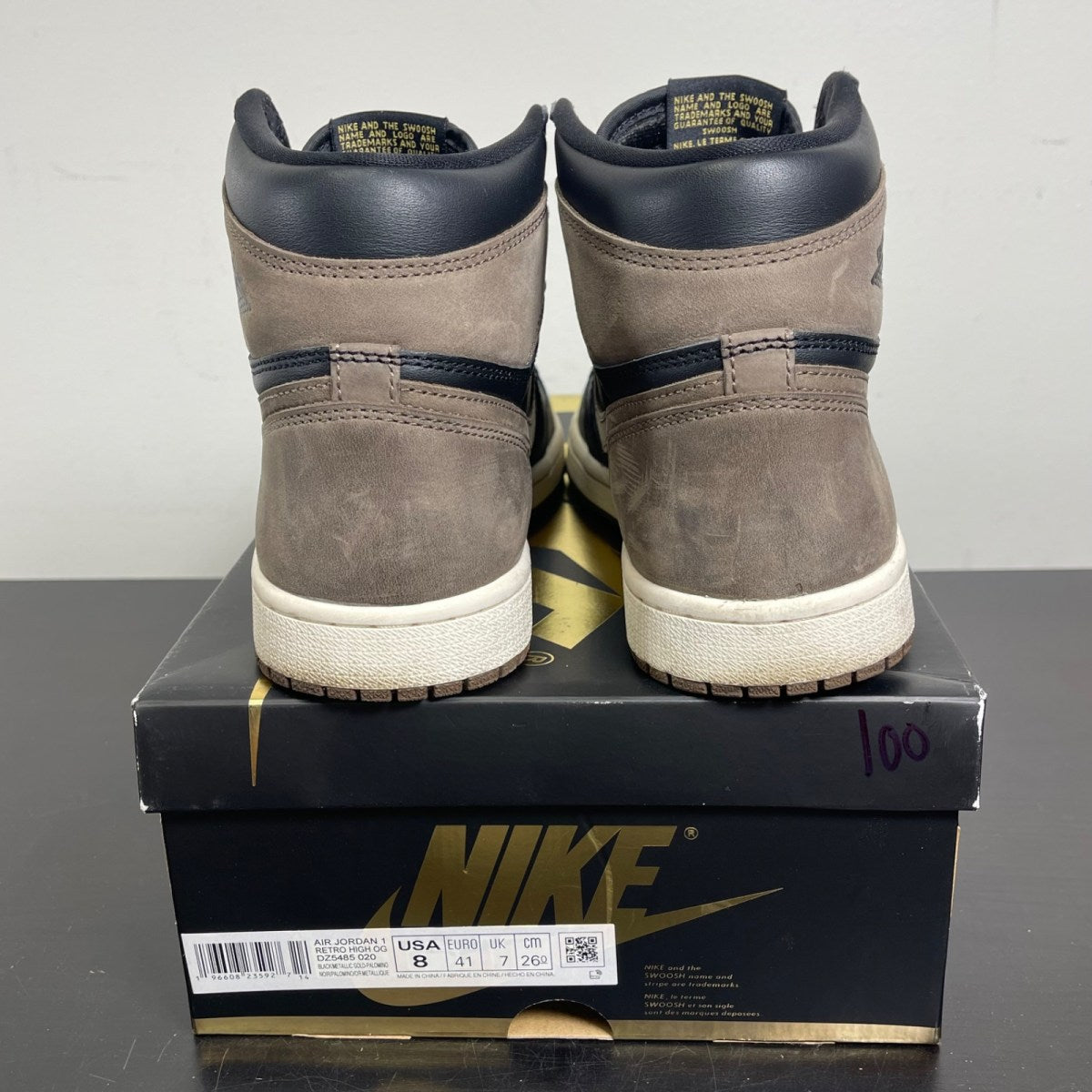 Jordan 1 Retro High OG Palomino 8 (Moderately Worn Pre-Owned)JordanBlack/Metallic Gold/Palomino/Sail - Image 4