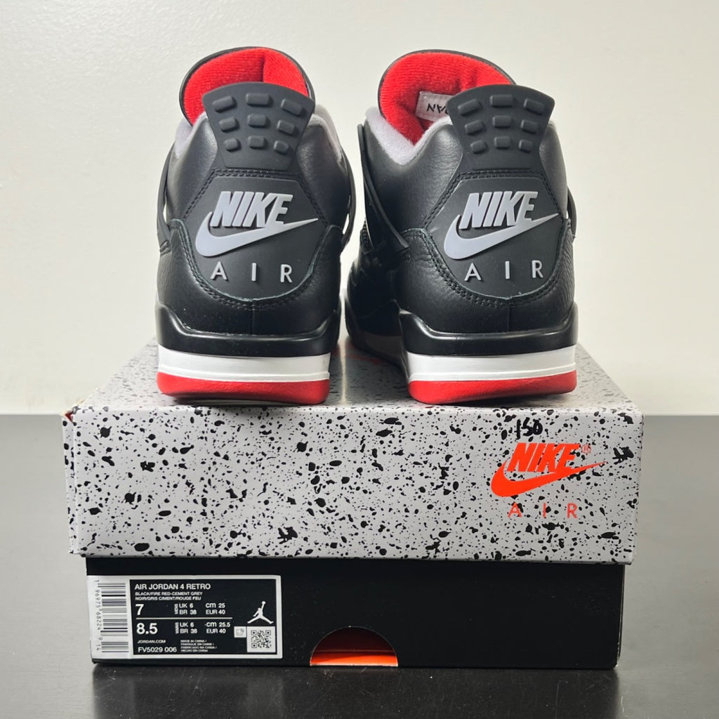 Jordan 4 Retro Bred Reimagined 7 (Lightly Worn Pre-Owned)JordanBlack/Cement Grey/Varsity Red/Summit White - Image 4