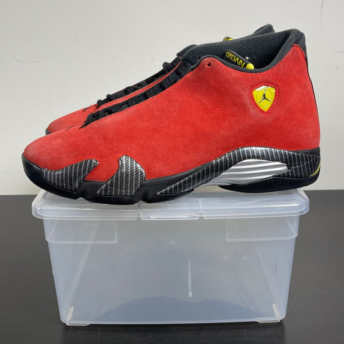 Jordan 14 Retro Ferrari (2025) 8 (Moderately Worn Pre-Owned)JordanChallenge Red/Black-Vibrant Yellow-Anthracite - Image 3