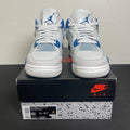 Jordan 4 Retro Military Blue (2024) (GS) 6.5Y (Moderately Worn Pre-Owned)JordanOff-White/Military Blue/Neutral Grey - Image 1