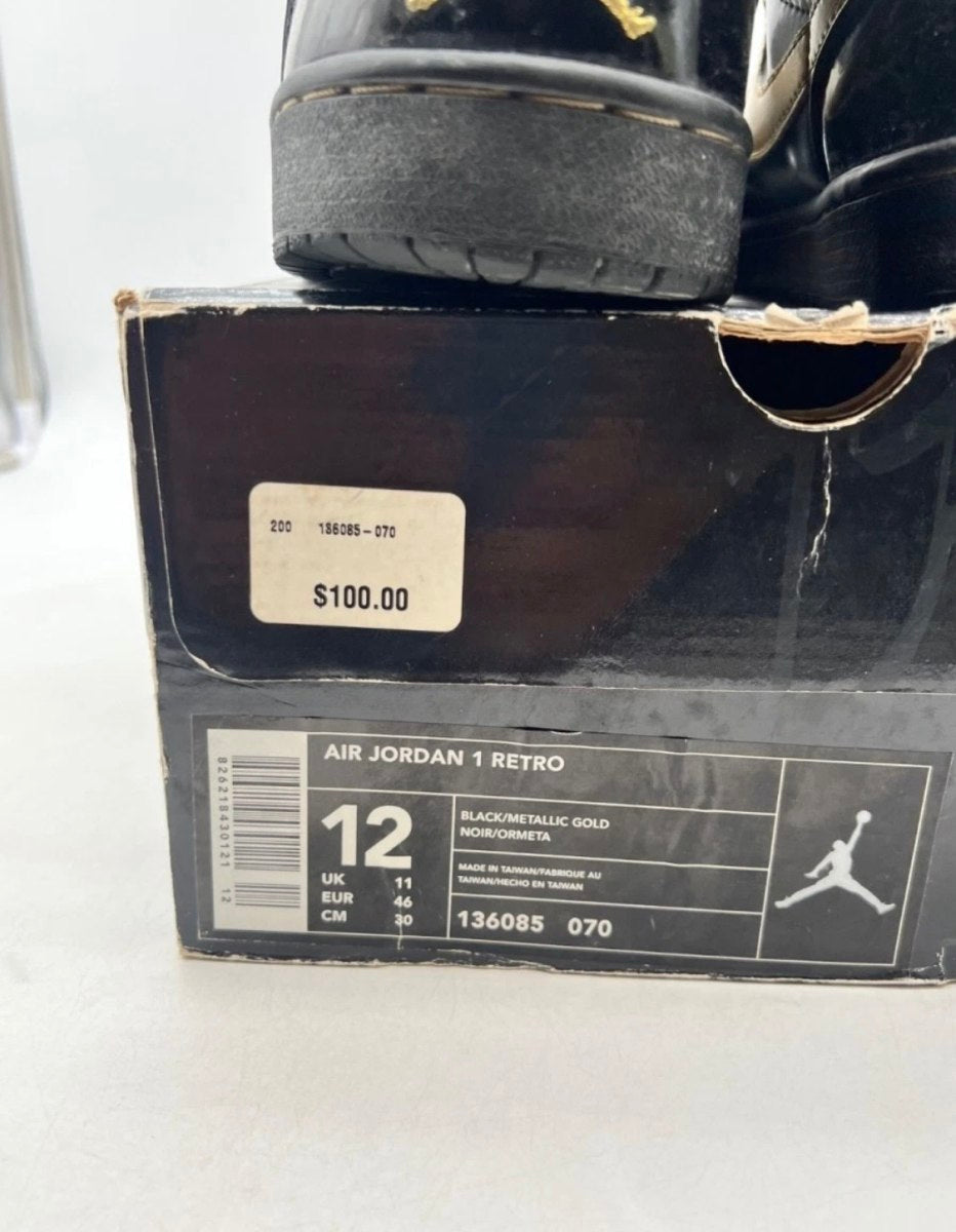 Jordan 1 Retro Black Metallic Gold (2003) 12 (Moderately Worn Pre-Owned)JordanBlack/Metallic Gold - Image 3