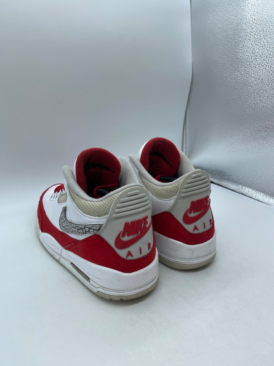 Jordan 3 Retro Tinker White University Red 12 (Moderately Worn Pre-Owned)JordanWhite/University Red-Neutral Grey - Image 4