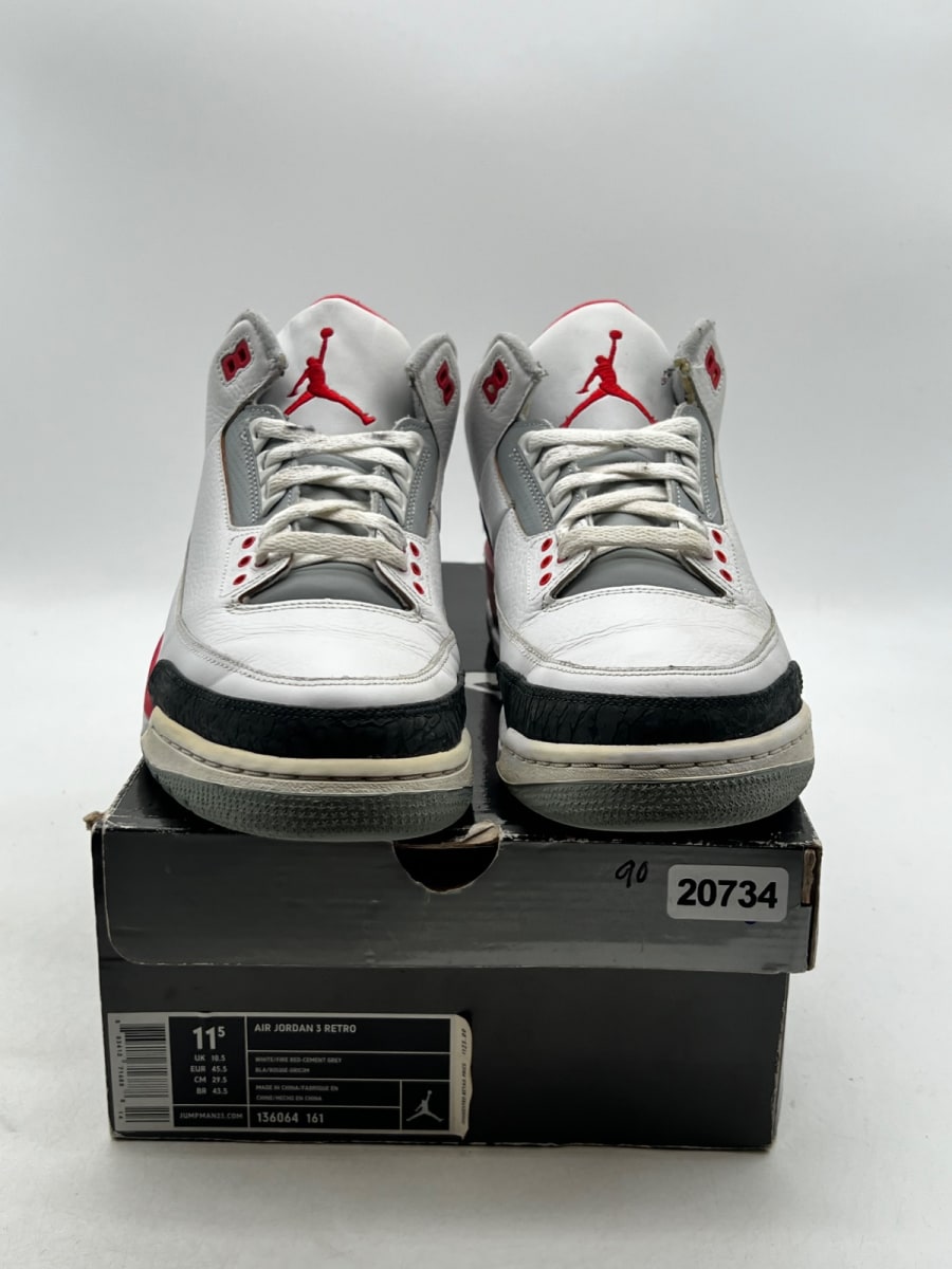 Jordan 3 Retro Fire Red (2007) 11.5 (Heavily Worn Pre-Owned) - Image 2