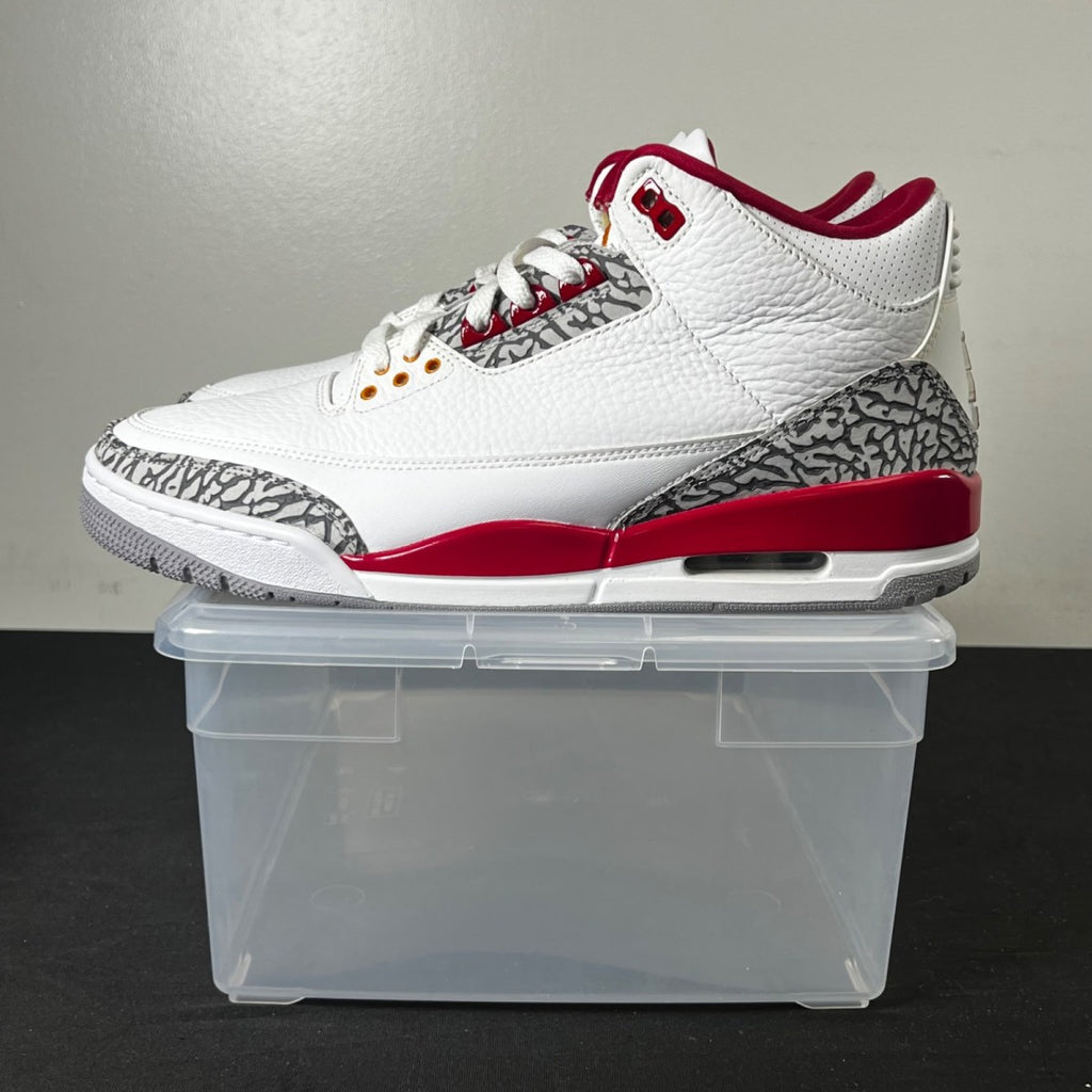 Jordan 3 Retro Cardinal Red 10.5 (New Pre-Owned)JordanWhite/Light Curry-Cardinal Red-Cement Grey - Image 3