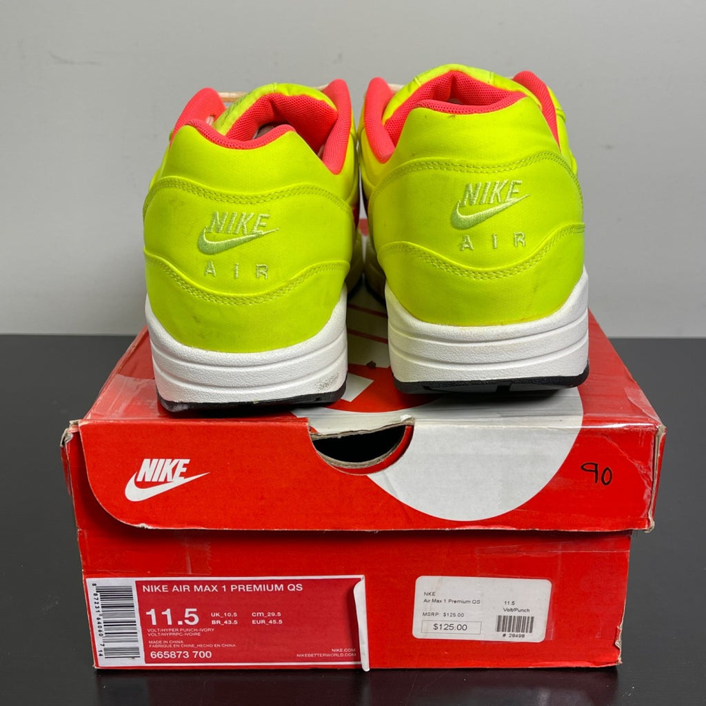 Nike Air Max 1 Magista Volt 11.5 (Moderately Worn Pre-Owned)NikeVolt/Hyper Punch-Ivory - Image 4