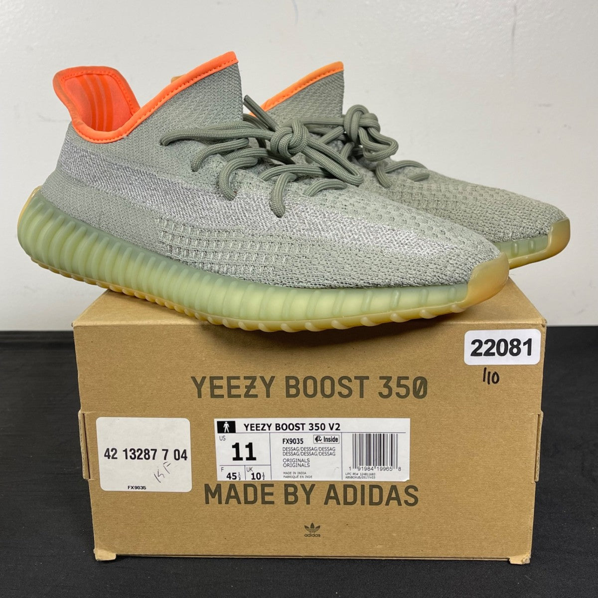 adidas Yeezy Boost 350 V2 Desert Sage 11 (Moderately Worn Pre-Owned)adidasDesert Sage/Desert Sage/Desert Sage - Image 1