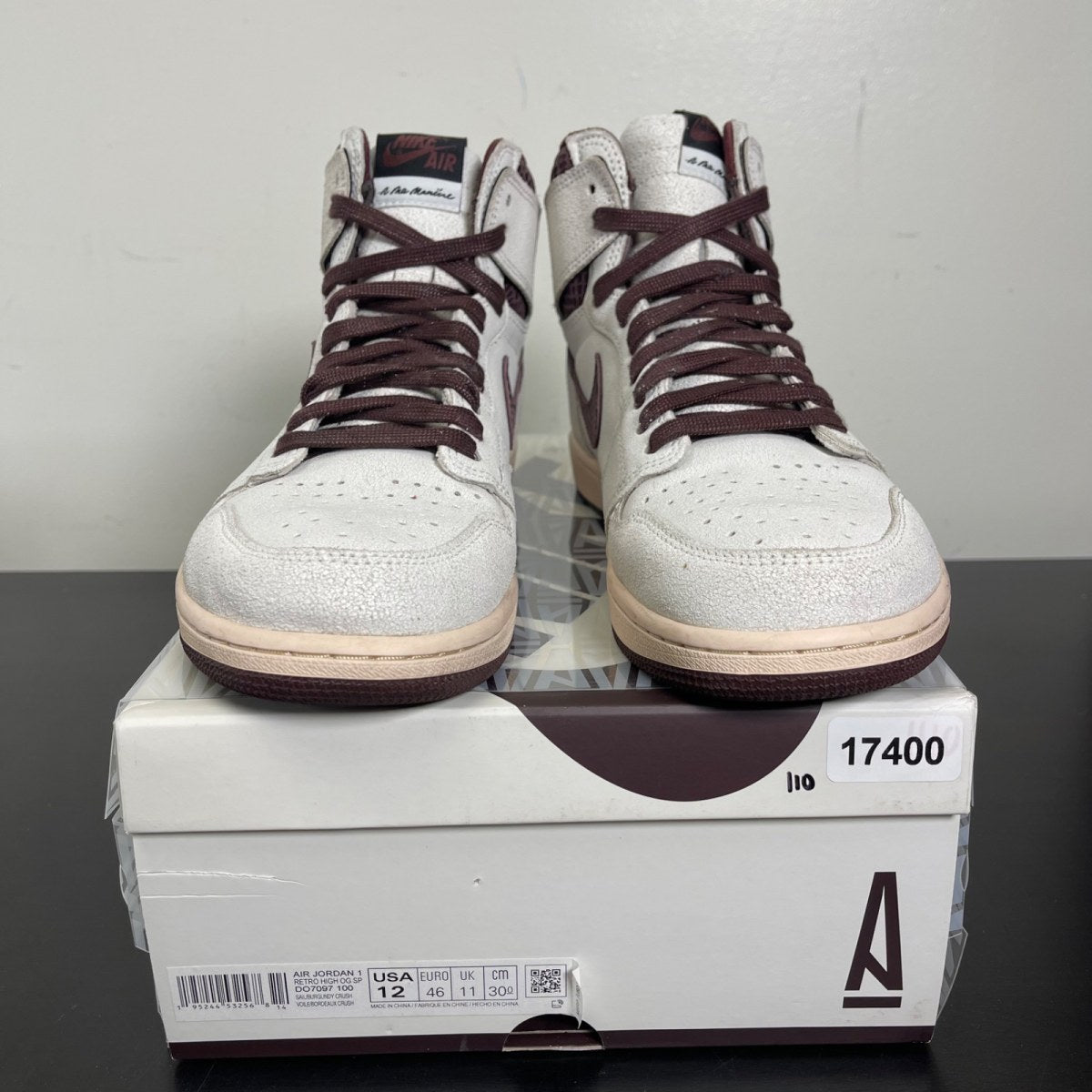 Jordan 1 Retro High OG A Ma Maniére 12 (Moderately Worn Pre-Owned)JordanSail/Burgundy Crush - Image 2