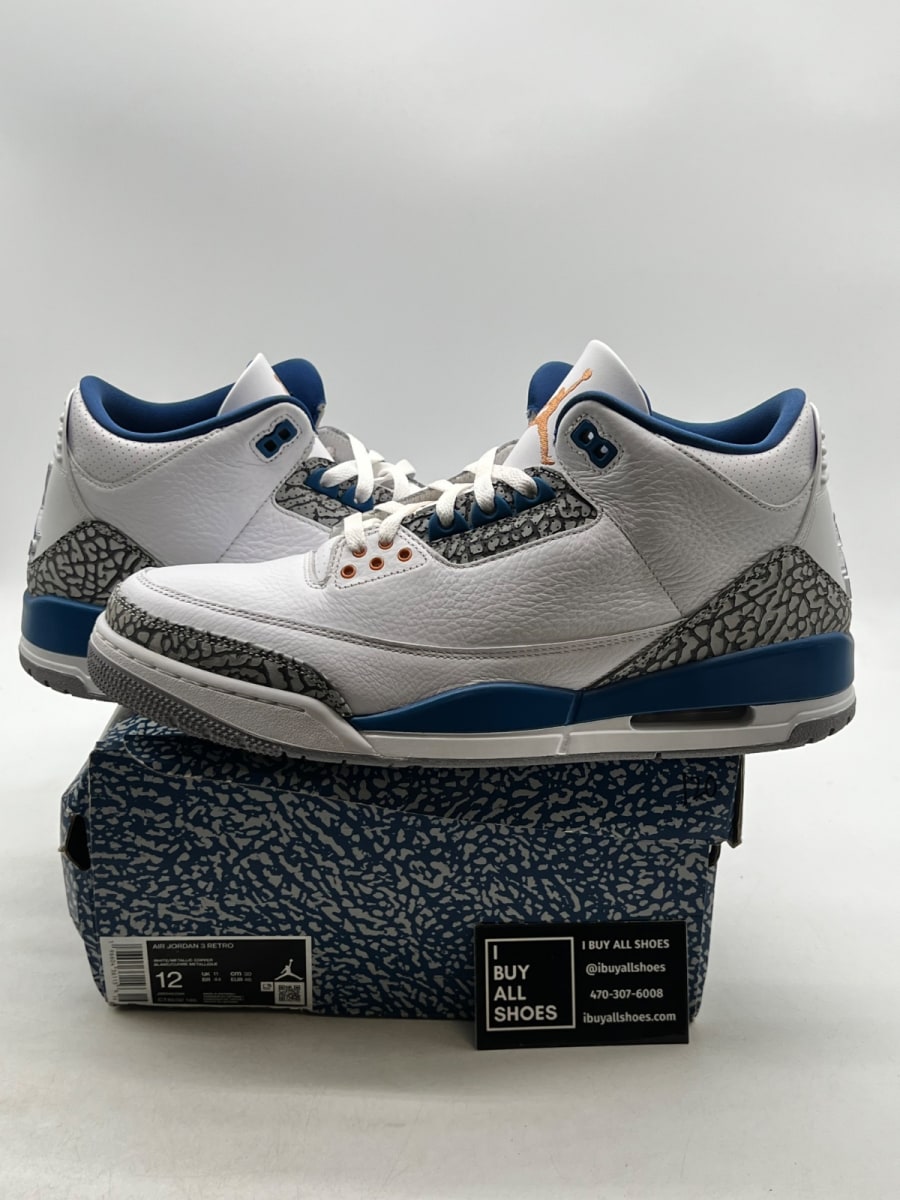 Jordan 3 Retro Wizards 12 (Moderately Worn Pre-Owned) - Image 1