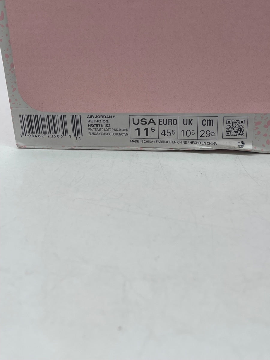 Jordan 5 Retro Medium Soft Pink 11.5 (Moderately Worn Pre-Owned)JordanWhite/Medium Soft Pink/Black - Image 9