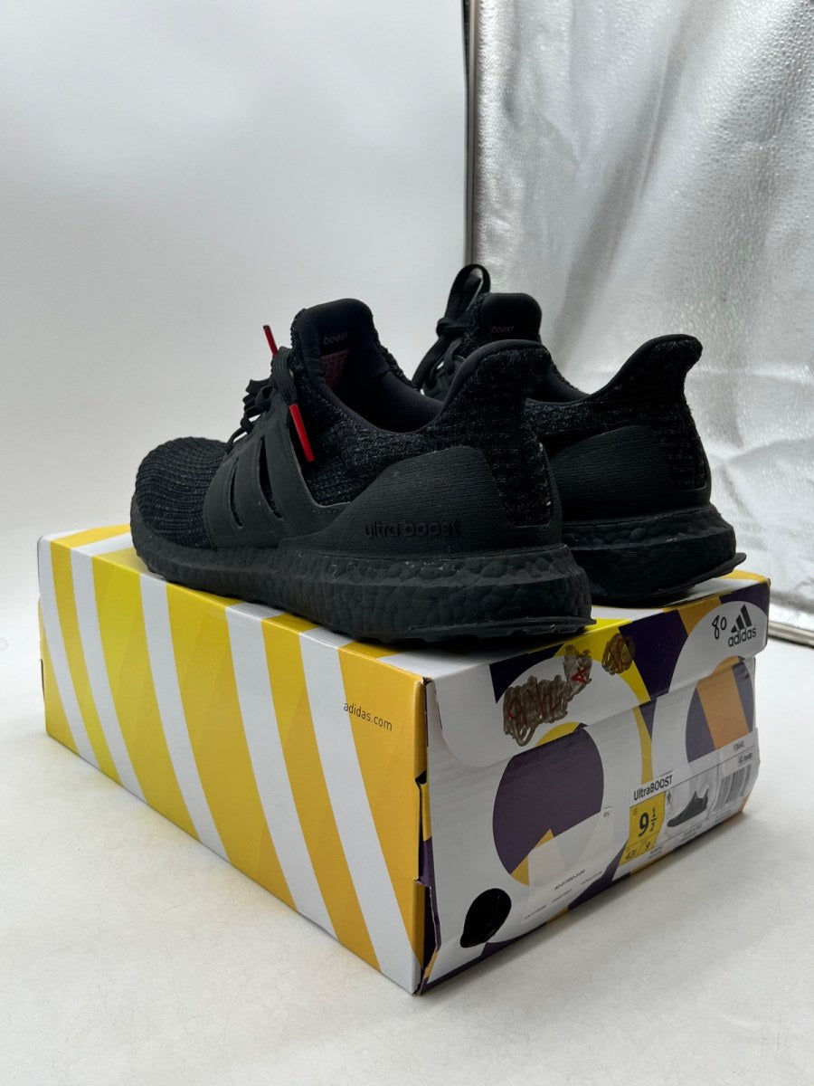 adidas Ultra Boost 4.0 Triple Black Nubuck Cage 9.5 (Lightly Worn Pre-Owned)adidasCore Black/Core Black/Active Red - Image 4