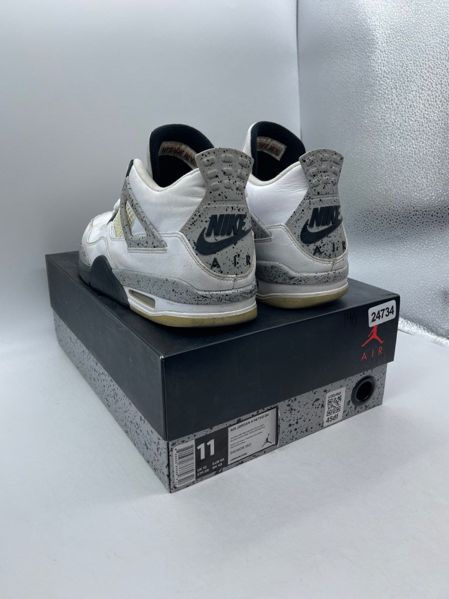 Jordan 4 Retro White Cement (2016) 11 (Moderately Worn Pre-Owned)JordanWhite/Fire Red-Black-Tech Grey - Image 4