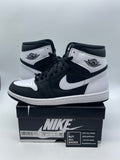 Jordan 1 Retro High OG Black White 10 (Moderately Worn Pre-Owned) - Image 1
