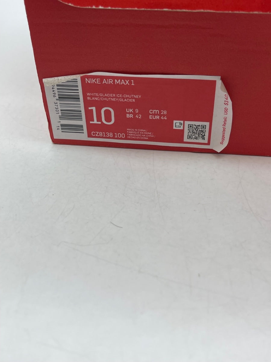Nike Air Max 1 Graffiti Logo 10 (Moderately Worn Pre-Owned)NikeWhite/Chutney-Dark Smoke Grey-Glacier Ice - Image 9