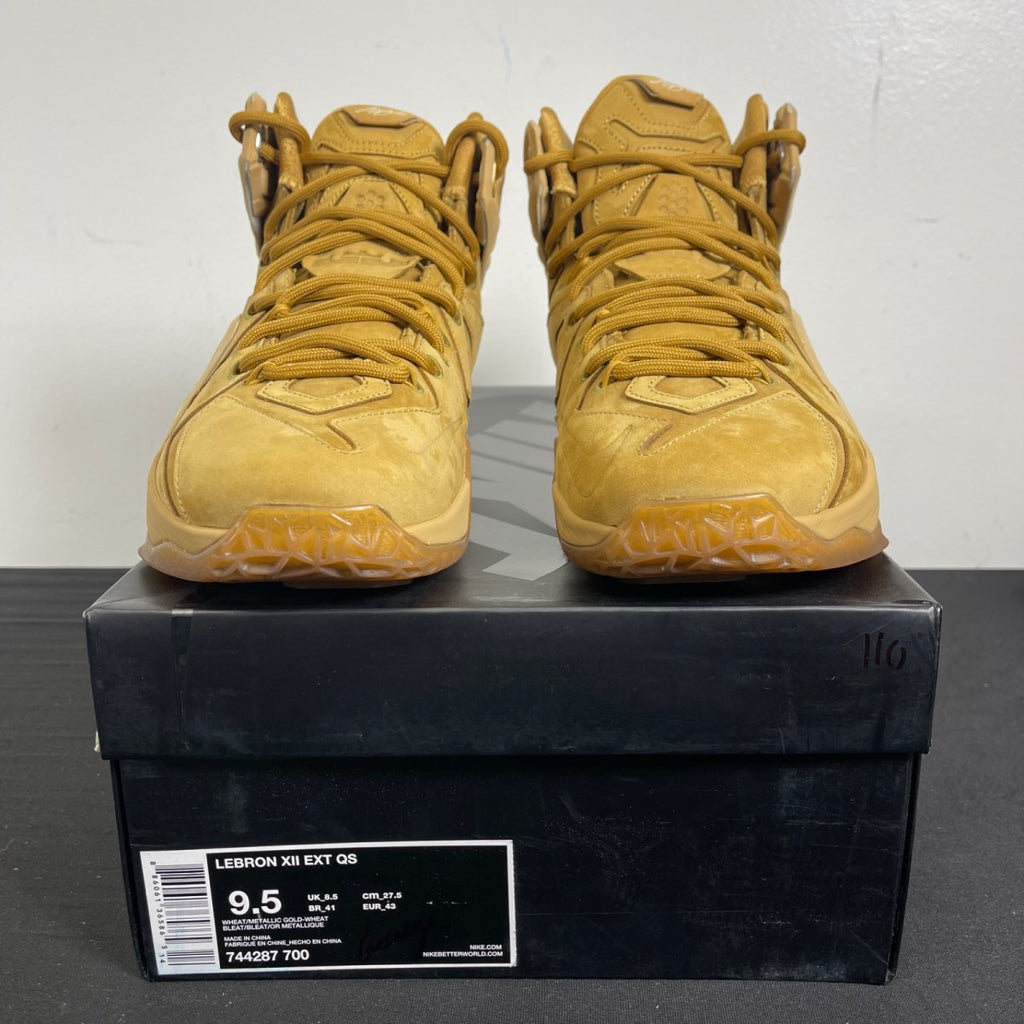 Nike LeBron 12 EXT Wheat 9.5 (Moderately Worn Pre-Owned)NikeWheat/Metallic Gold - Image 2
