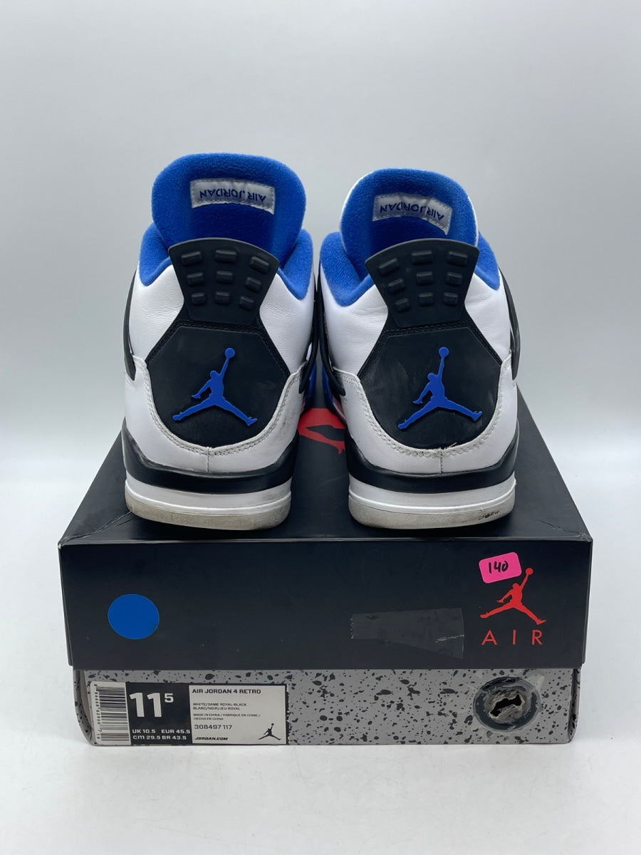 Jordan 4 Retro Motorsports (2017) 11.5 (Moderately Worn Pre-Owned)JordanWhite/Varsity Blue-Black - Image 3