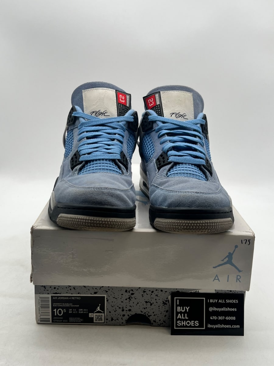 Jordan 4 Retro University Blue 10.5 (Heavily Worn Pre-Owned) - Image 2