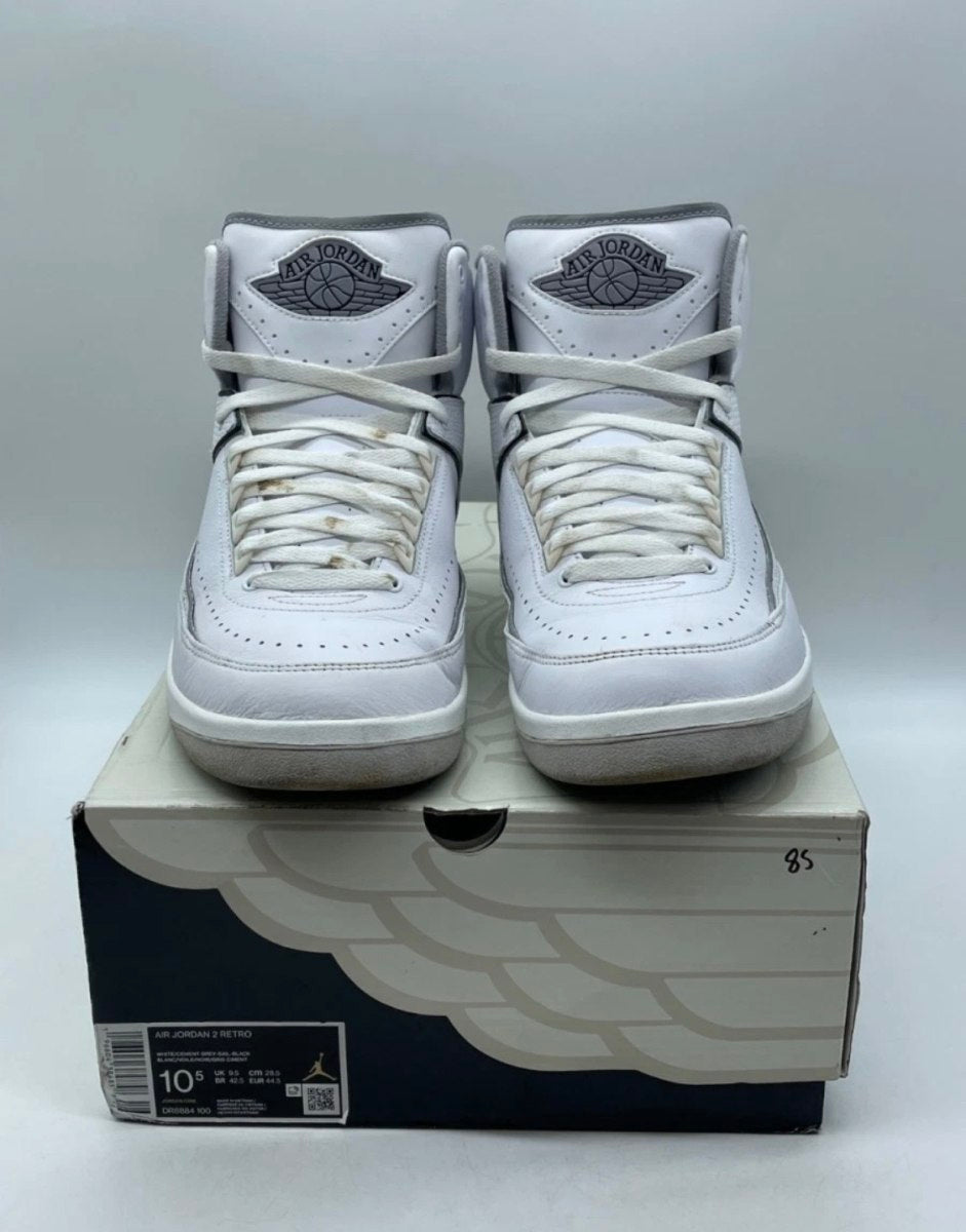 Jordan 2 Retro Cement Grey 10.5 (Moderately Worn Pre-Owned)JordanWhite/Cement Grey/Sail/Black - Image 2