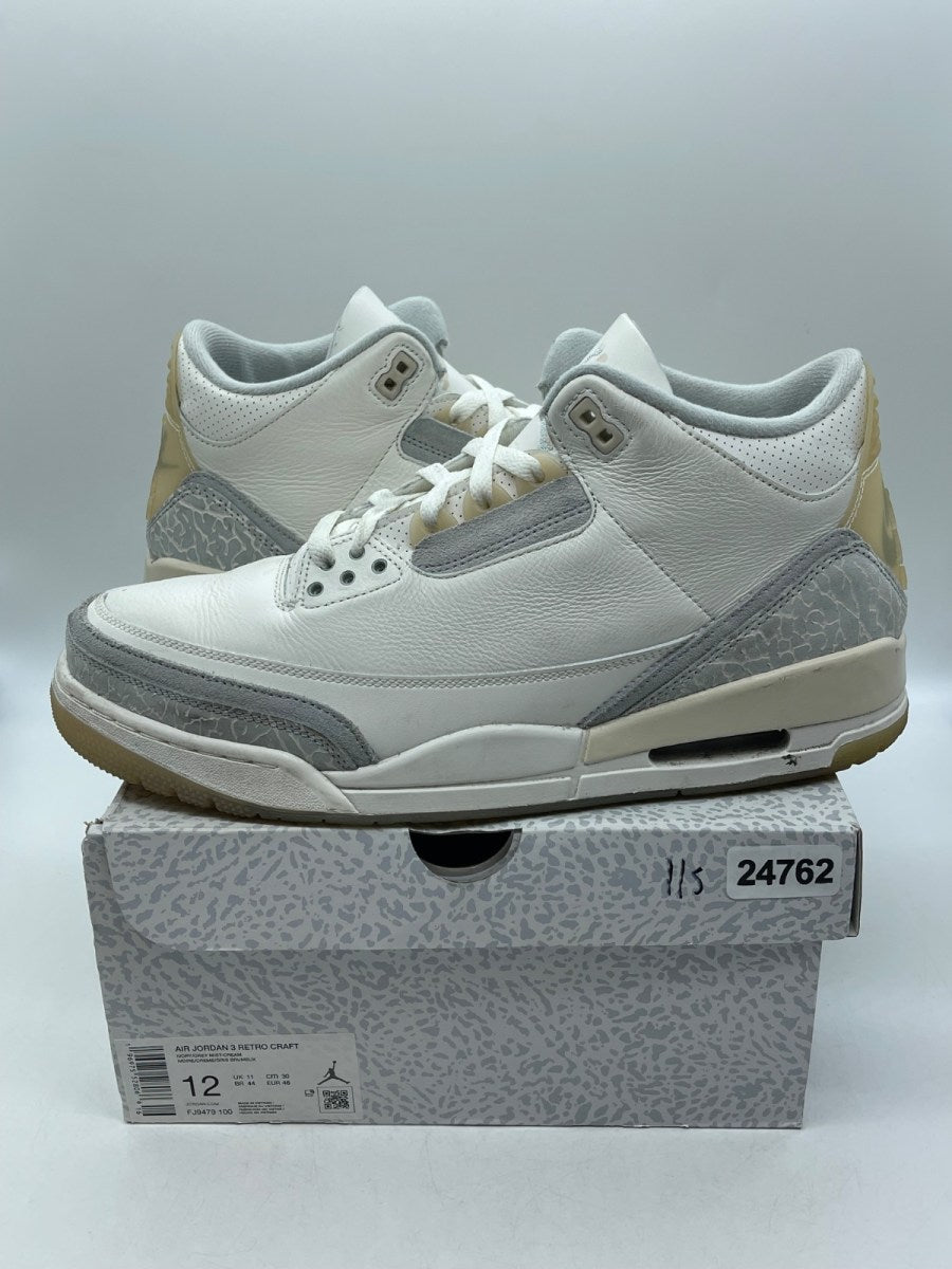 Jordan 3 Retro Craft Ivory 12 (Moderately Worn Pre-Owned)JordanIvory/Grey Mist/Cream - Image 1