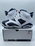 Jordan 6 Retro Olympic (2024) 12 (Moderately Worn Pre-Owned)JordanWhite/Varsity Red/Midnight Navy - Image 1